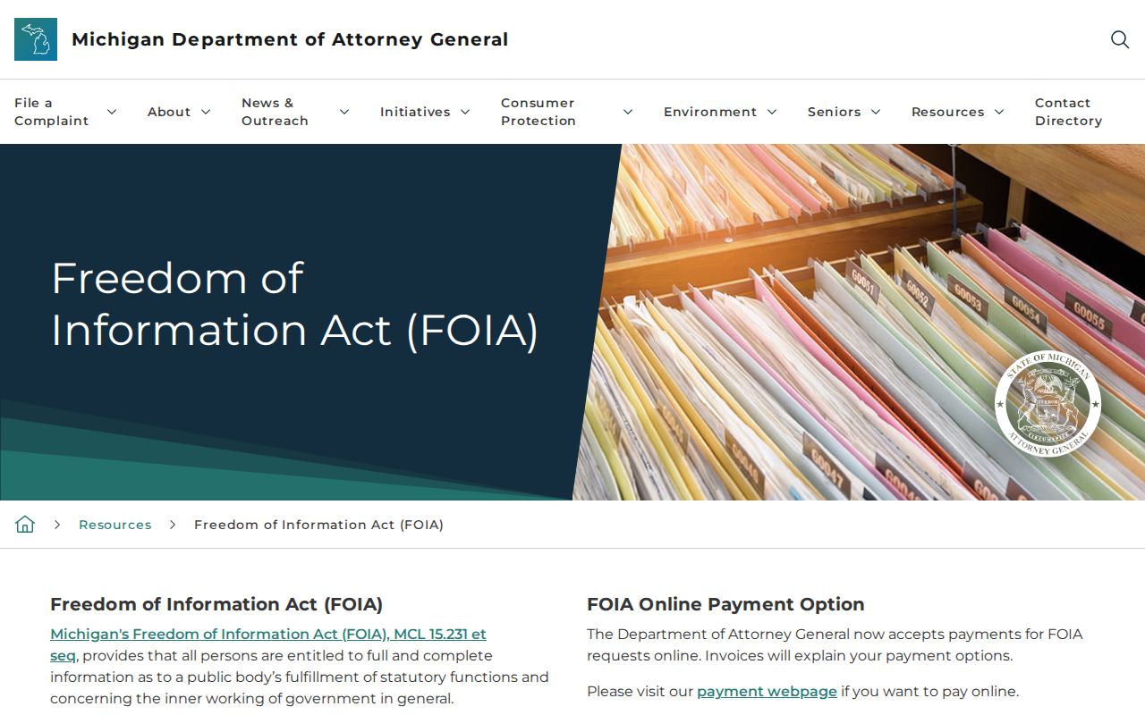 Michigan FOIA five-business-day response guidance used for Marquette County warrant records requests